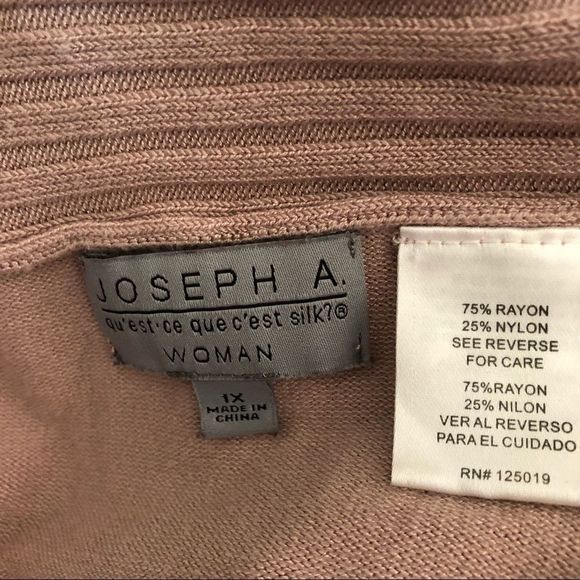 Gorgeous Joseph A Shawl Kimono style knit Lt Rose 1X Ruffled Sleeves & Bottom - Picture 6 of 6